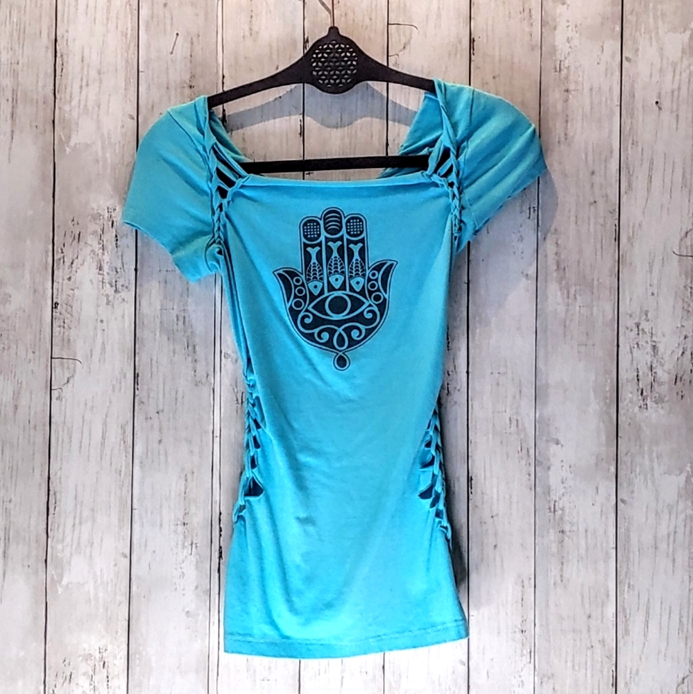 Fitted Twisted Namaste Tee